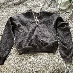Fabletics Dark Cheetah Print Quarter Zip